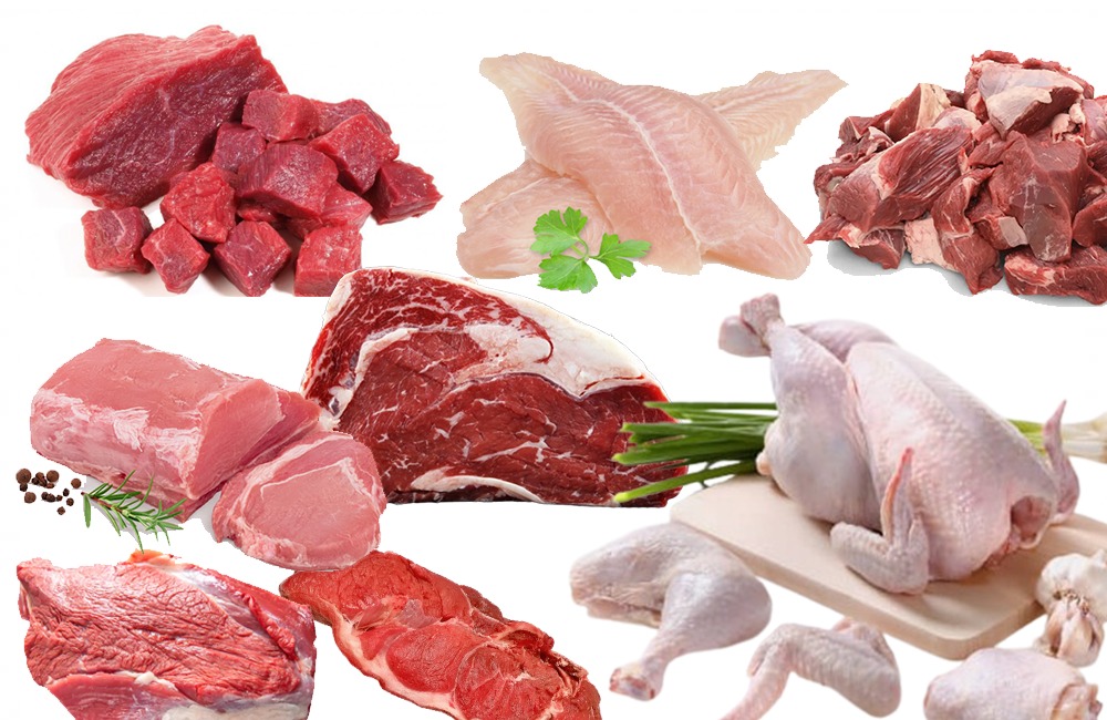 Beef, Pork, Bovine, Poultry, Fish products